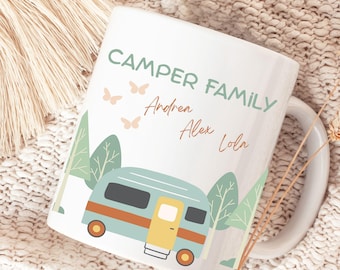 camping tasse, Camping Family, campingbecher, kaffeetasse, camper geschenk, camping equipment, vanlife, personalisierte tasse, wohnmobil
