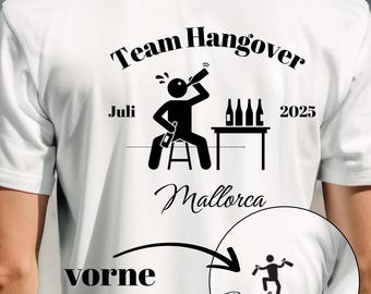 mallorca t-shirt herren, hangover, Junggesellenabschied, junggesellenabschied shirt, personalisiert, malle shirt, mallorca urlaub, jga,