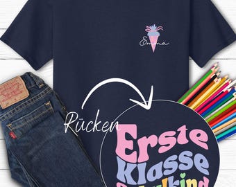 Schulkind 2026 Shirt personalisiert | Erste Klasse T-Shirt mit Name | Einschulung Geschenk | Schulanfänger Kinder Shirt
