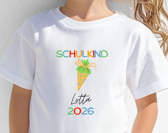Schulkind 2026 T-Shirt personalisiert | Einschulungsshirt mit Name