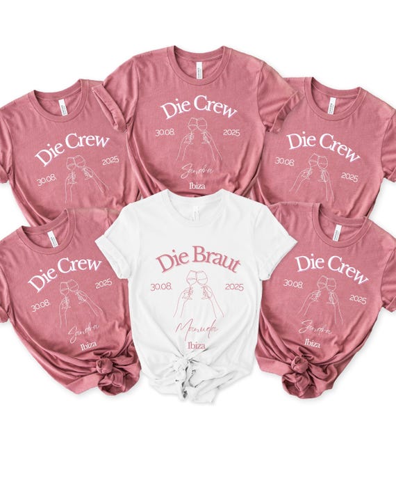 Braut Crew Shirts | Braut Shirt & Team JGA Shirt | Junggesellinnenabschied | Brautjungfer | Trauzeugin Shirt