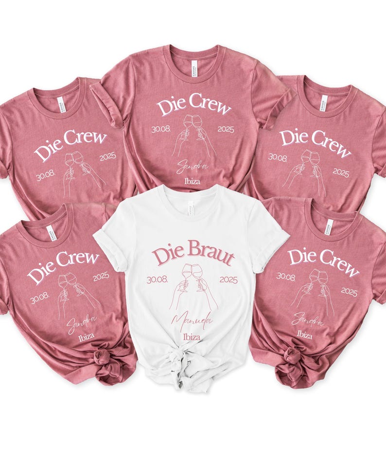 Braut Crew Shirts | Braut Shirt & Team JGA Shirt | Junggesellinnenabschied | Brautjungfer | Trauzeugin Shirt image 1