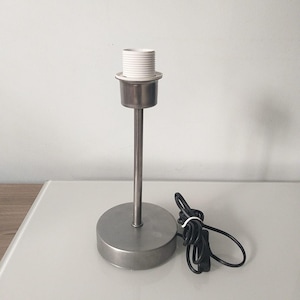 Floor Lamp-METAL LAMP BASES Socket, Industrial lamp, Lampshade Base Table Lamp Stand with Cable, Brushed Steel Finish, Handmade Luminaire