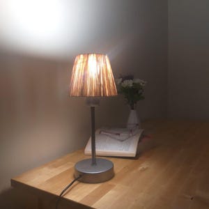 Handmade Raffia Lampshade: Boho Table Lamp with Metal Base