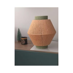 Handmade Bohemian Table Lamp | Japanese Decor Desk Lamp| Eclectic Crochet Lamp| Modern Pendant Lampshade| Living Room Decor| Indoor Lighting