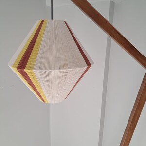 Handmade Lighting Yarn Pendant Lamp | Boho Crochet Home Lighting | Woven Hanging Ceiling Light | Bohemian Room Decor | Boho Lampshade |