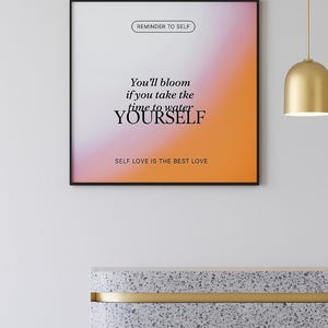 Motivational Wall Art Print – Self Love Quote