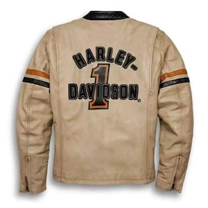 Men&#39;s Cowhide Leather Biker Jacket: Racing Motorbike Style