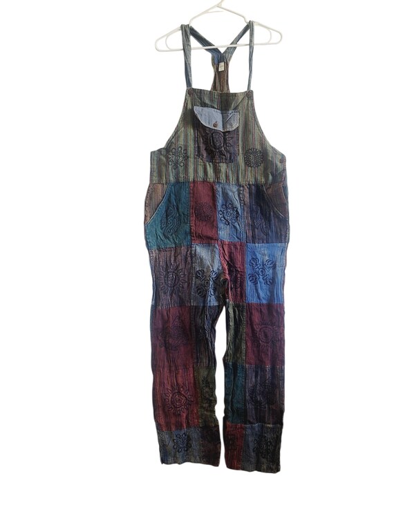 Handcrafted Cotton Patchwork Overalls: Boho Hippi… - image 5