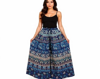 Boho/Hippie Handmade Cotton Free Size Palazzo Bohemian Pant, Wide Palazzo