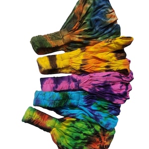 Handcrafted Tie Dye Boho Hippie Cotton Headbands in Vibrant Rainbow Colors for Stylish Accessories, Hippie Headband, Boho