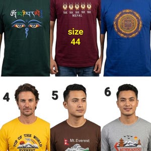 Men's Nepal Heritage T-Shirts – Embroidered Mt. Everest, Buddha & Kathmandu Designs imagem 2
