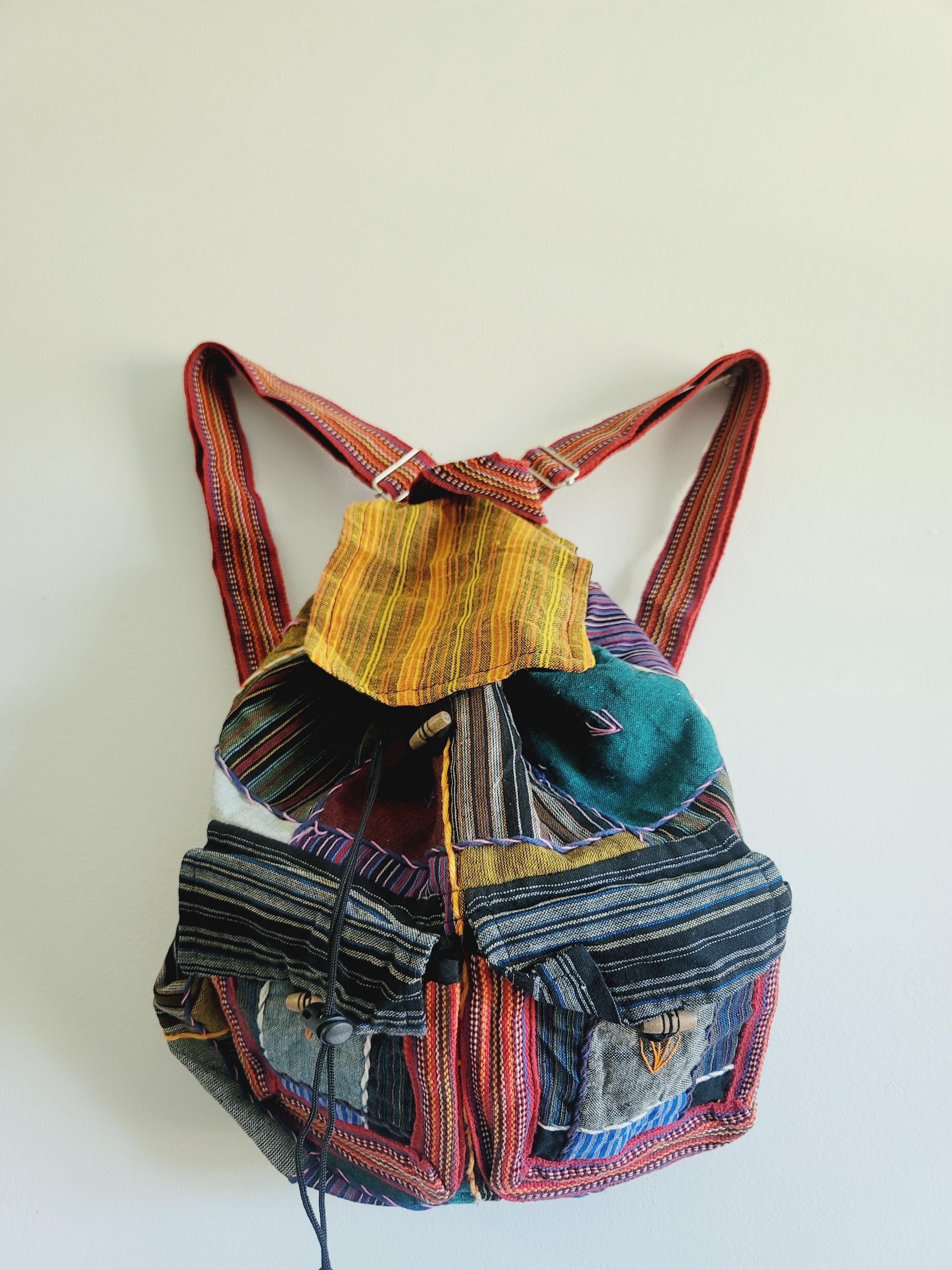Vintage Leather Patchwork Backpack - Etsy display picture 3