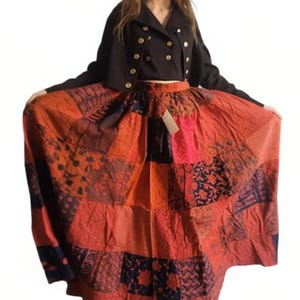 Faldas de algodón con patchwork, estilo bohemio hippie y talla única