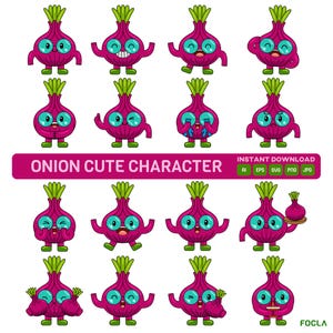 Broccoli Cute Characters | Vector Flat Illustration | Cute Cartoon Mascot | Vector Graphic Bundle | Kawaii Vegetable Art | Instant Download