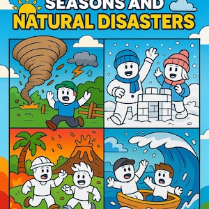 ROBLOX Seasons & Natural Disaster Survival Coloring Pages – Printable Digital Game Activity – Fun Black and White Gaming Art for Kids 3–12
