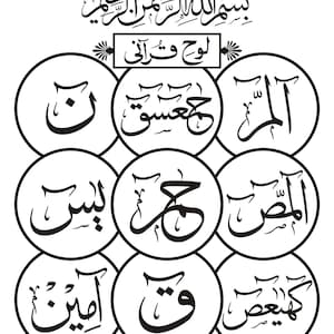 Caligrafía islámica Loh e Quraani, arte de escritura Thuluth (descarga digital)