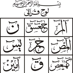 Caligrafía islámica Loh e Quraani Thuluth Script Art (Descarga digital)