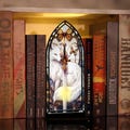 Quicksilver Inspired Book Nook — Fox & Sword Panel Sign | White Fox Book Nook Art, Gothic Arch, Illuminated Handmade Gift (No Candle) product logo