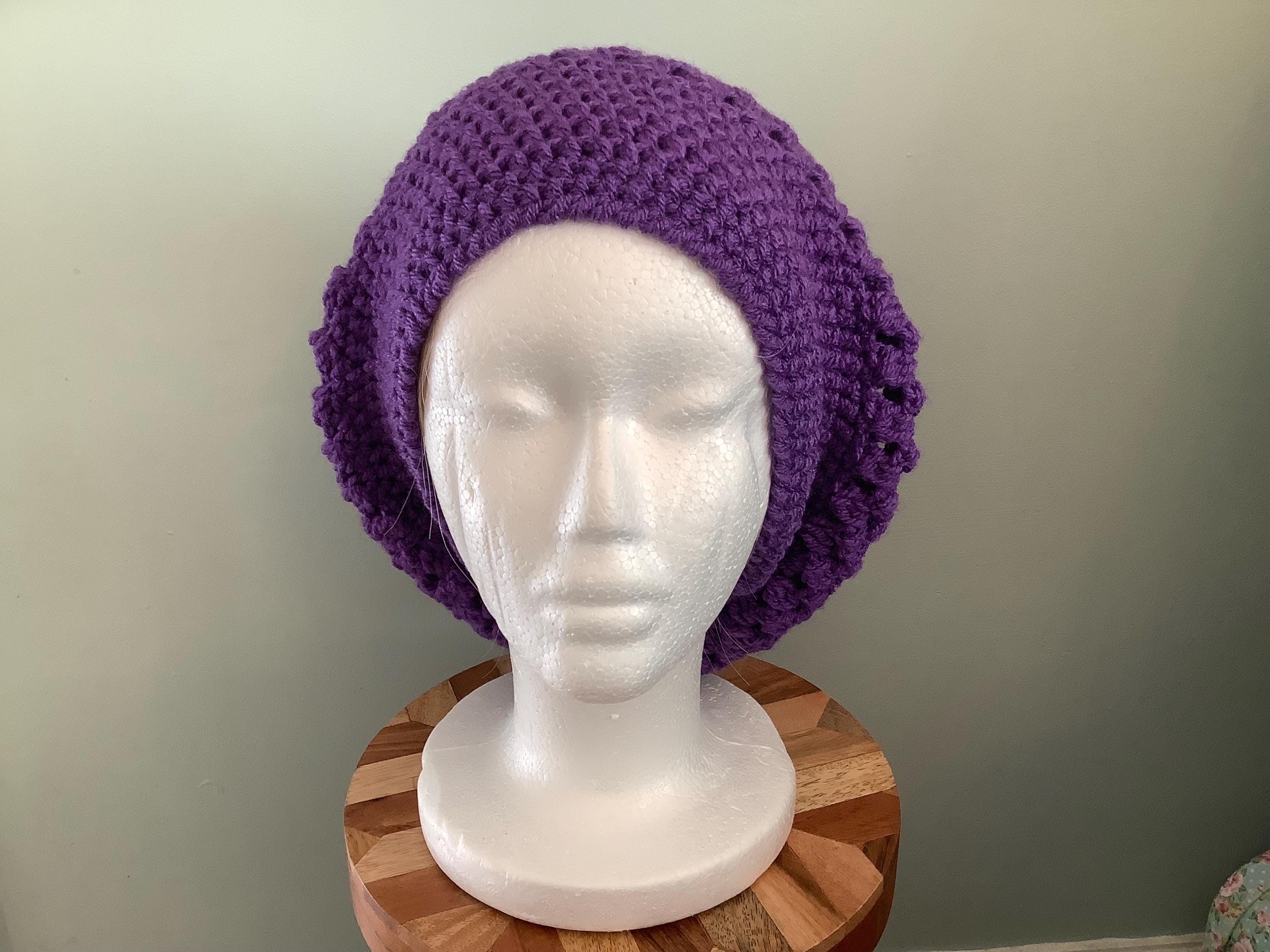 Berretto A Maglia Fatto A Mano In Cotone Bianco, Modello BOHO Slouchy, Taglia Unica - Foto 5