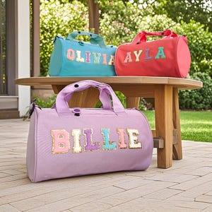 Bolsa de baile personalizada para niñas pequeñas, bolsa de lona de chenilla con letras para bailar, animar a las niñas de gimnasia, volver a la escuela, linda bolsa de ballet.