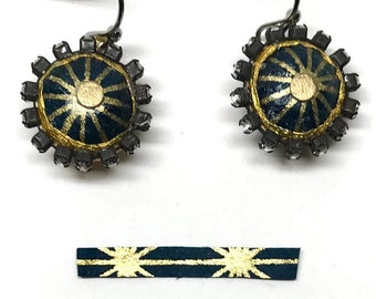 Boucles d’oreilles Midnight Blue Starburst - Boucles d’oreilles en papier strass - Premier anniversaire - Boho Jewelry - Cadeau demoiselle d’honneur - Paper Jewelry Active