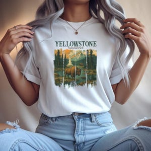 Vintage Yellowstone National Park Tshirt, Retro US Parks Shirt, Trendy Granola Girl, Hiking Shirt, Gorpcore Boho Forestcore Clothing, Travel