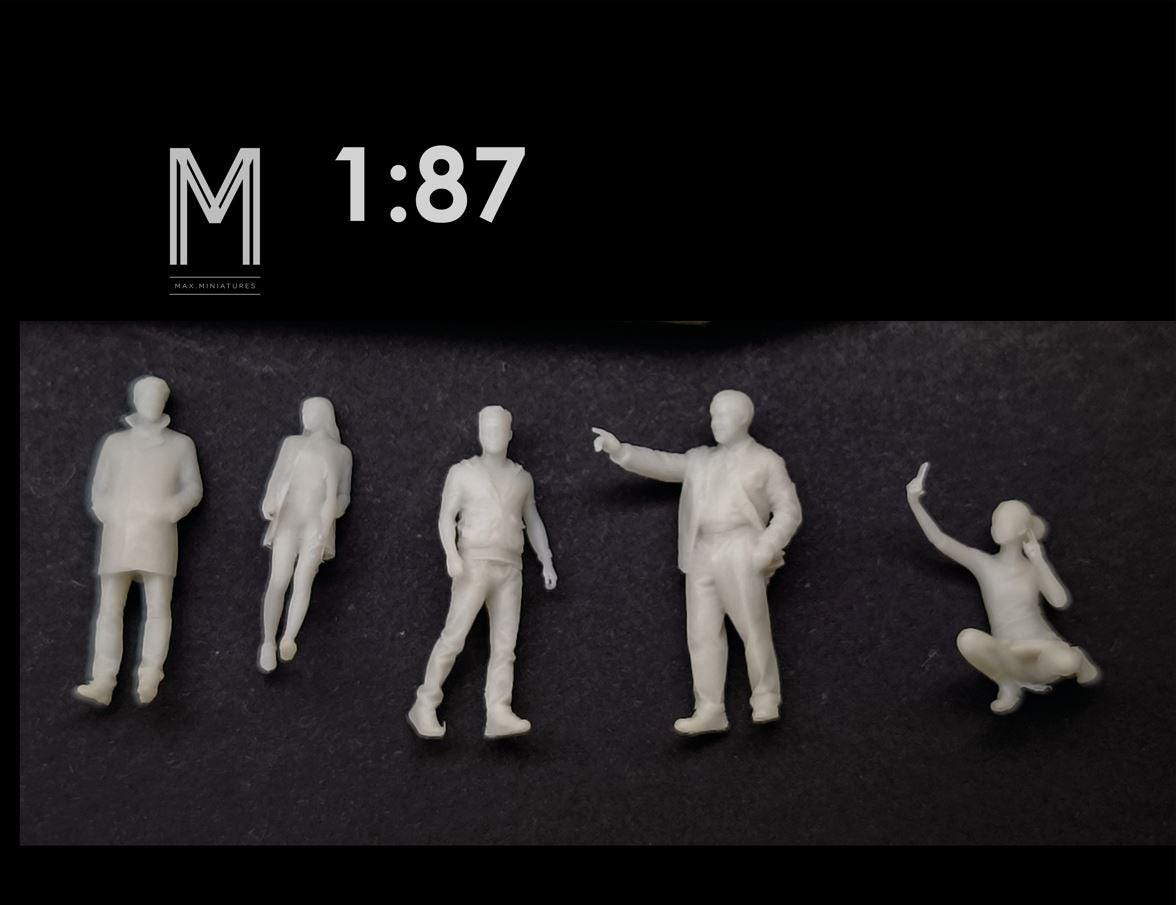 Miniature dipinte 1/64 1/43 1/87 Snowboard da uomo Scena maschile