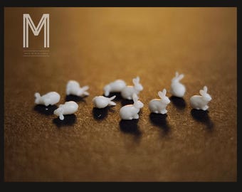 x10PCS 1/12 1/64 1/87 HO Animal #13 Rabbit rabbit diorama miniature modelism railway decor scale model parts car street MM Max.Miniatures