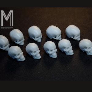 x10PCS human head skull skeleton miniature diorama model railway model scale MM Max.Miniatures 1/12 1/18 1/24 1/43 1/64 1/87 HO