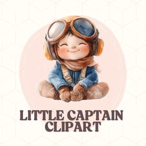 Lächelnd kleiner Pilot Clipart | Süsser Boy Aviator PNG | Kinder Flugzeug Clip Art | Baby Pilot Illustration | Luftfahrt Kunst | Pilot Geburtstagskunst
