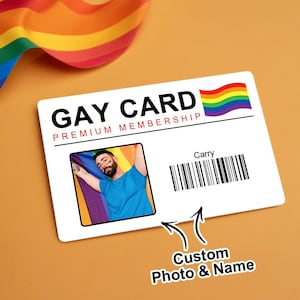 Tarjeta de billetera con foto y nombre personalizada: recuerdo del orgullo LGBT / regalo personalizado para amigos gays / inserto de billetera LGBTQ