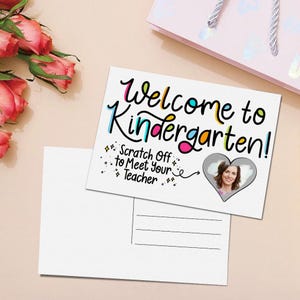 à gratter de l'enseignant - Faites la connaissance de l'enseignant avec photo personnalisée | Carte à gratter pour les enseignants
