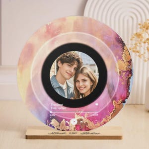 Disco in vinile personalizzato con foto personalizzata / Targa in acrilico con canzone / Fantastico regalo per gli amanti della musica e decorazione da parete