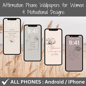 30 Boho Minimal Affirmation Phone Wallpapers - Ästhetische Digitaler Download - Neutrales Positives Lock Screen Bundle