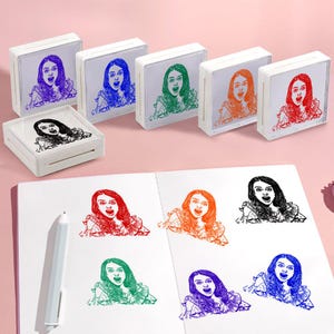 Sello de retrato personalizado / Sello de goma divertido personalizado Regalo para él y para ella / Sello de cara con foto