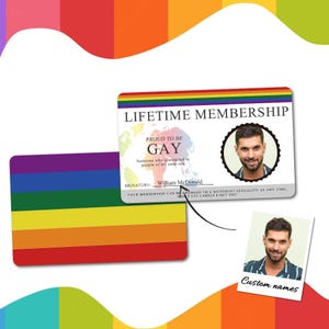 Portafoglio LGBT con carta d'identità - Inserto per carta dell'orgoglio personalizzato / Regalo gay personalizzato / Portafoglio LGBTQ
