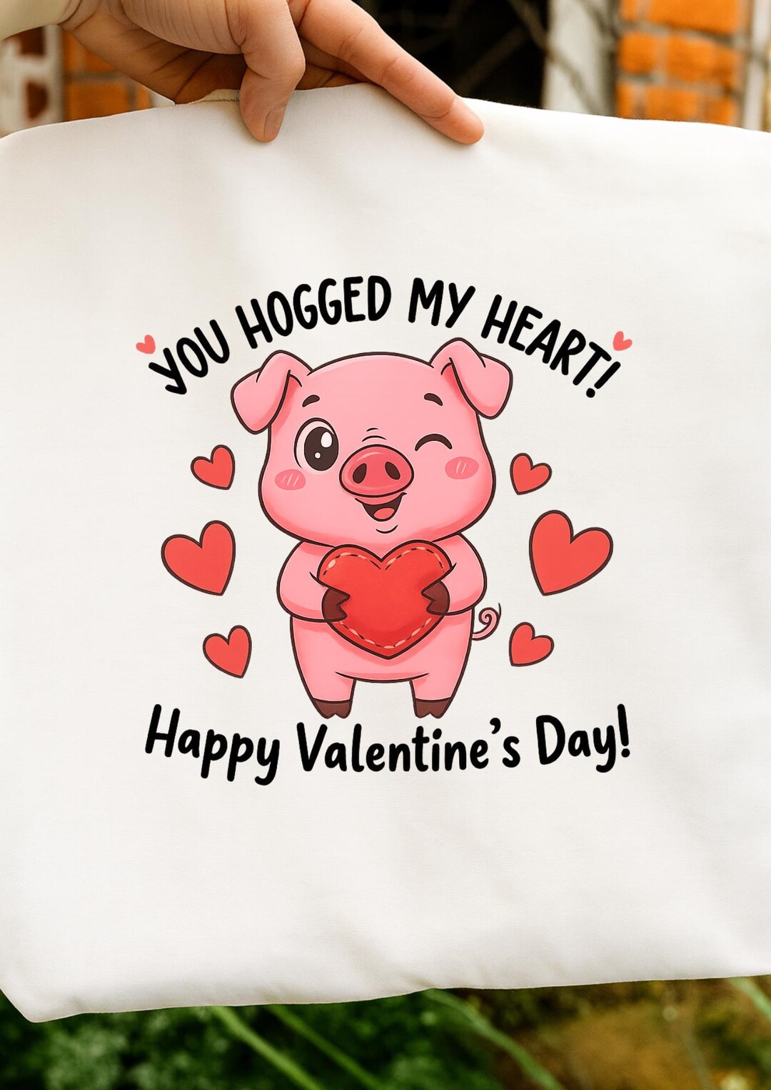 Funny Valentine Pig PNG: You Hogged My Heart Design (digital Download ...