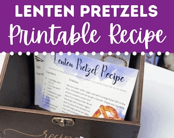 Lenten Pretzel Recipe Printable Set | Instant Download