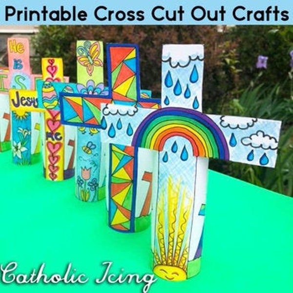 Printable Set of Cross Crafts For Kids