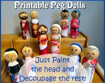 Catholic Saint Peg Doll Wraps