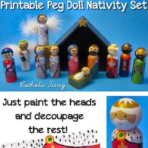 Nativity Peg Doll Wraps Set (Christmas Peg Dolls)
