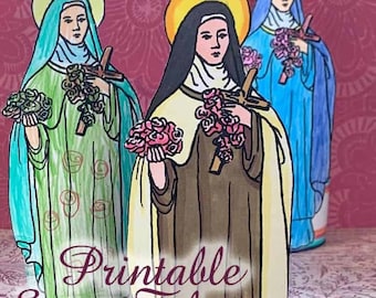 Saint Therese Statue Craft for Catholic Kids - Printable (PDF Download)