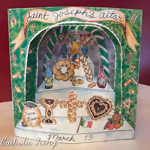 Saint Joseph's Altar Printable Diorama Craft