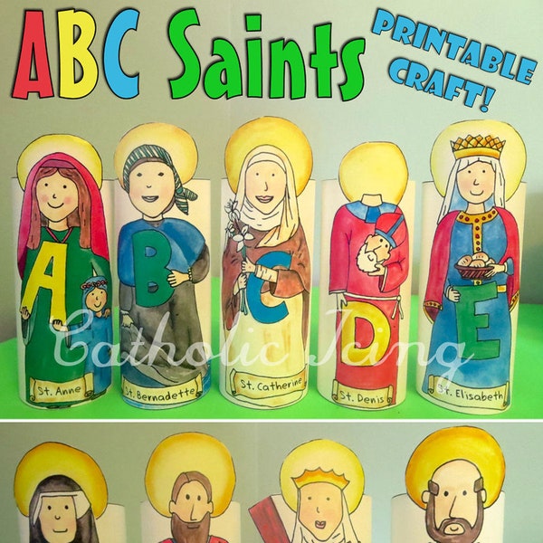 ABC Catholic Saints Printable Craft