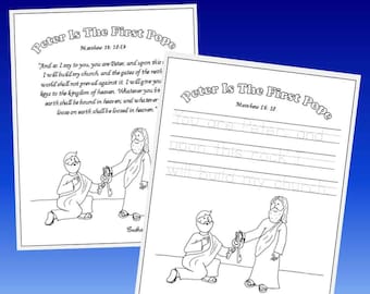 Saint Peter is The First Pope Printables Packet - Instant Download | No Prep Activity for Children