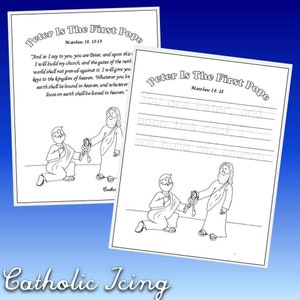 Saint Peter is The First Pope Printables Packet - Instant Download | No Prep Activity for Children