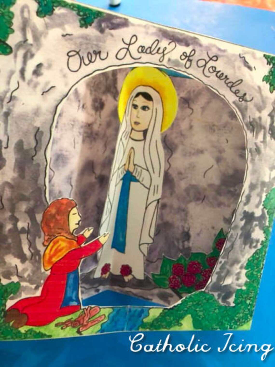 Our Lady of Lourdes Printable Diorama Craft Etsy Australia