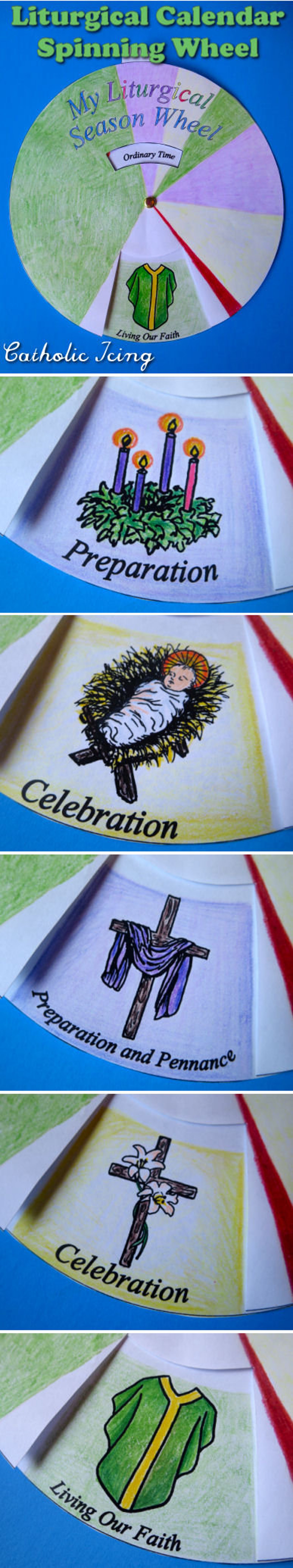 Catholic Liturgical Seasons Wheel Craft for Kids Etsy