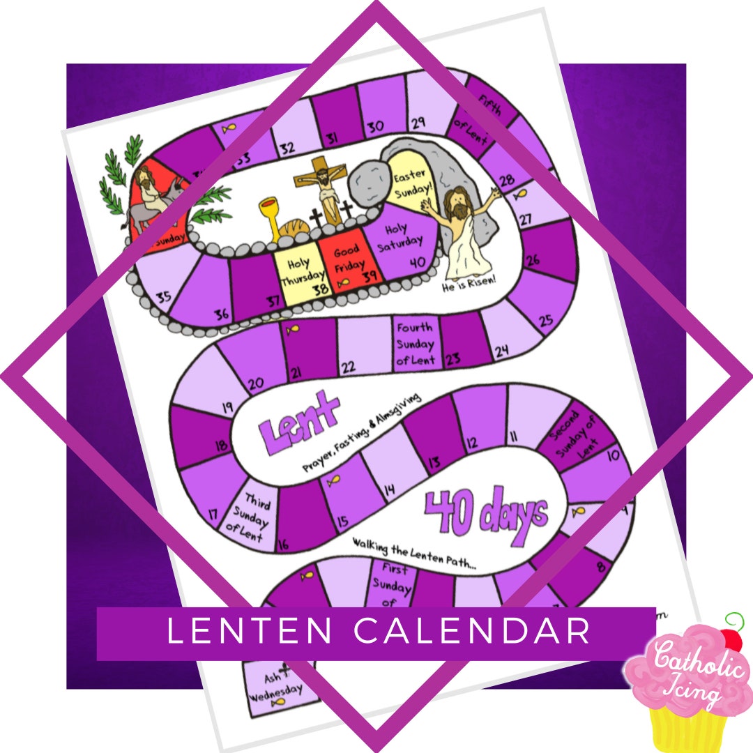 Printable Lenten Calendar for Kids and Families Instant Download No